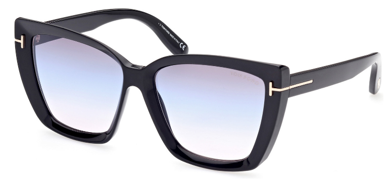 [Shiny Black - Gradient Blue To Pink Lenses]