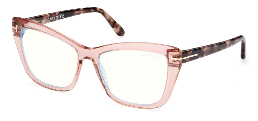 [Shiny Transparent Rose - Rose Havana -  "t" Logo - Blue Block]