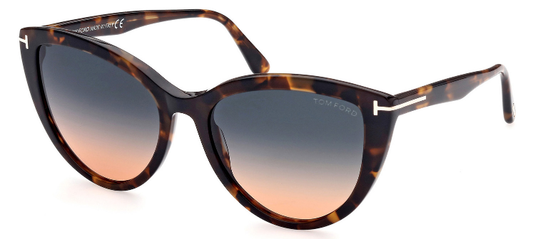 [Shiny Vintage Dark Havana - Gradient Teal-To-Orange]