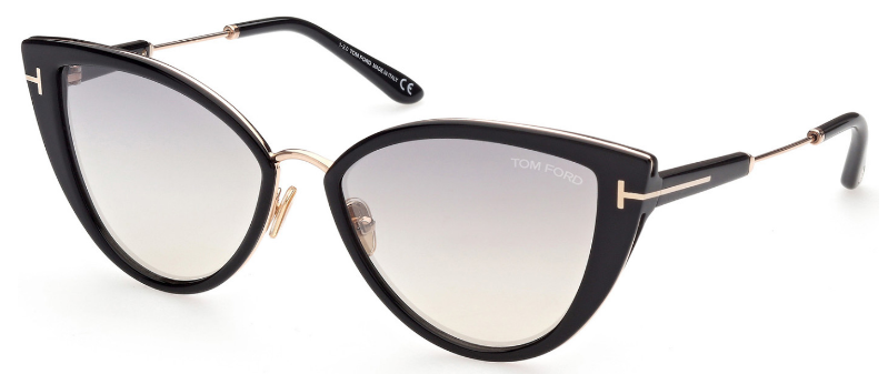 [Shiny Black W. Shiny Rose Gold - Gradient Smoke Lenses W Gold Flash]