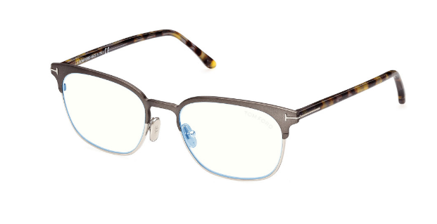 [Matte Dark Gunmetal - Grey Vintage Havana "t" Logo - Blue Block]