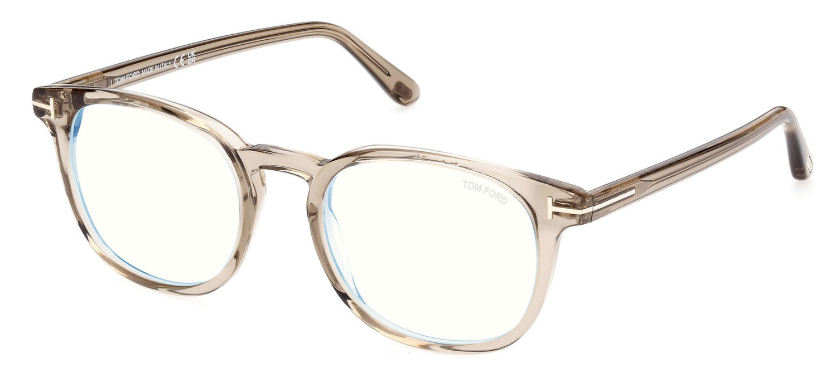 [Shiny Transparent Beige - "t" Logo - Blue Block]