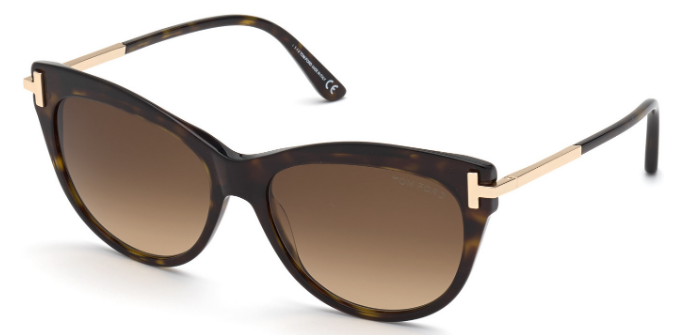 [Shiny Dark Havana W. Rose Gold Temples - Gradient Brown]