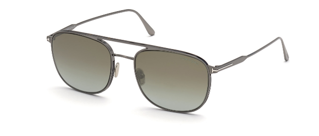 [Dk Ruthenium W. Dk Havana - Grad Brown-To-Blue Lenses W. Gunmetal Fl.]