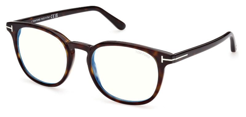 [Shiny Classic Dark Havana - "t" Logo - Blue Block]