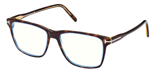 [Shiny Bilayer Transp Blue & Classic Havana - "t" Logo - Blue Block]