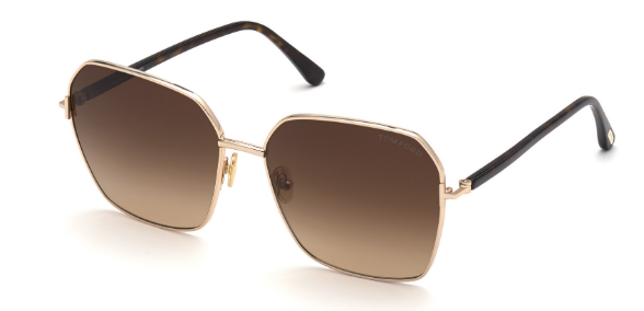 [Shiny Rose Gold - Shiny Classic Dark Havana - Gradient Brown]