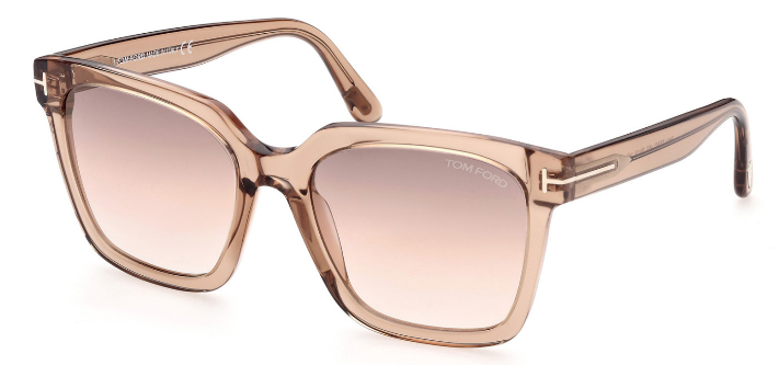 [Shiny Rose Champagne - Gradient Brown-To-Sand Lenses W. Gold Flash]