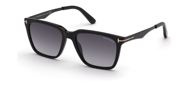 [Shiny Black W. Shiny Black Metal Temples - Gradient Smoke]