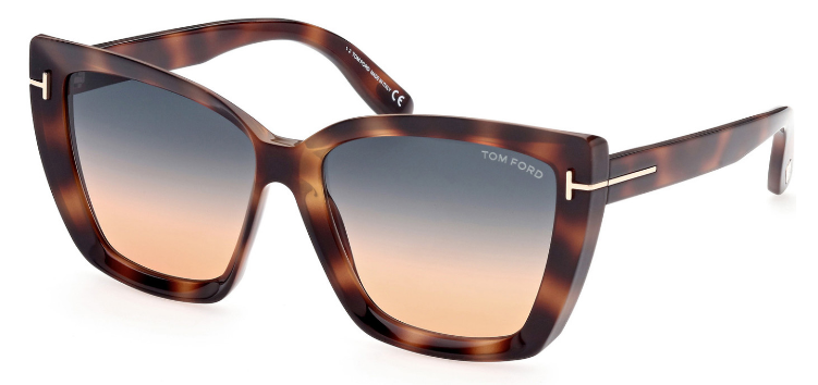 [Shiny Medium Havana - Gradient Teal-To-Orange Lenses]