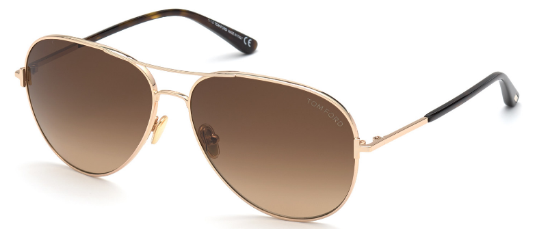 [Shiny Rose Gold - Classic Dark Havana - Gradient Brown]