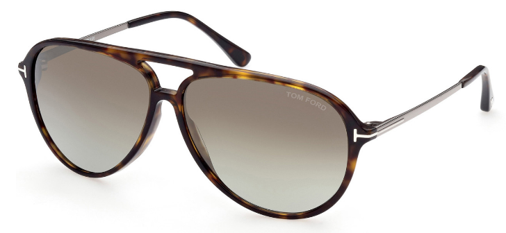 [Dk. Havana W. Ruthenium - Grad. Brown-Blue Lenses W. Silver Fl.]