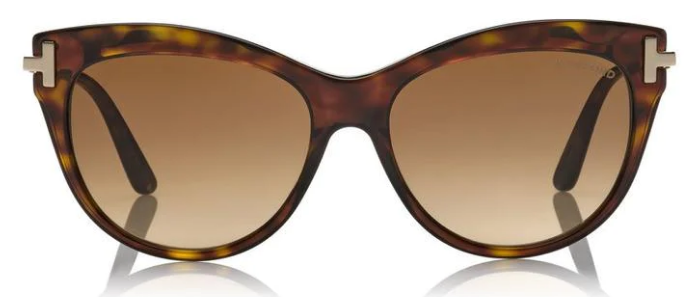 [Shiny Dark Havana W. Rose Gold Temples - Gradient Brown]