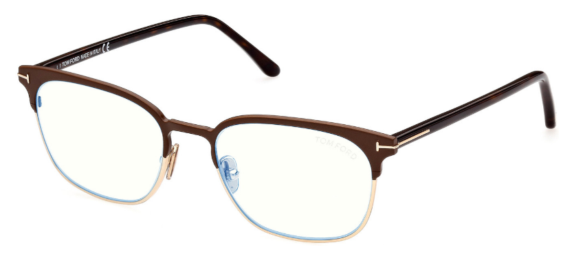 [Matte Dark Brown - Classic Dark Havana "t" Logo - Blue Block]