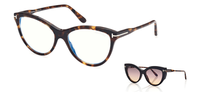 [Vintage Dark Havana - Blue Block Lenses, Black Clip W Grad Smoke]