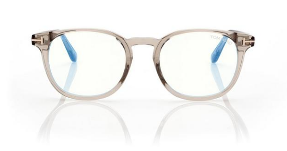 [Shiny Transparent Beige - "t" Logo - Blue Block]