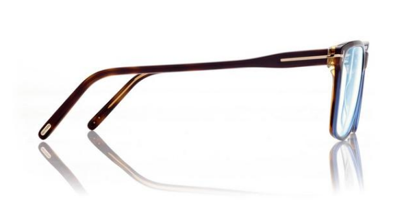 [Shiny Bilayer Transp Blue & Classic Havana - "t" Logo - Blue Block]