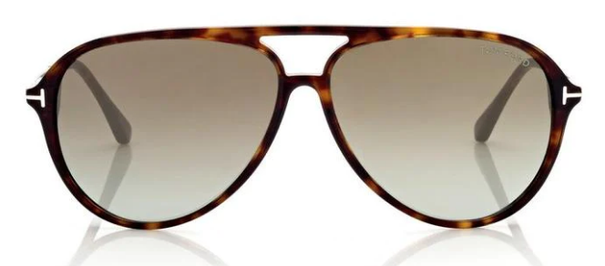 [Dk. Havana W. Ruthenium - Grad. Brown-Blue Lenses W. Silver Fl.]