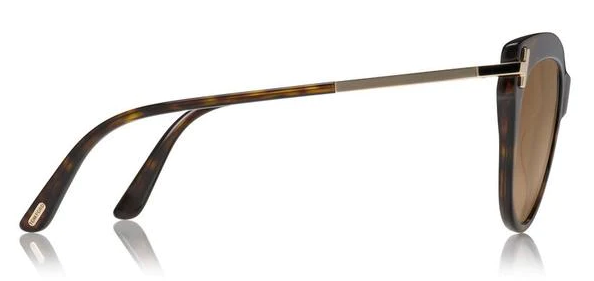 [Shiny Dark Havana W. Rose Gold Temples - Gradient Brown]