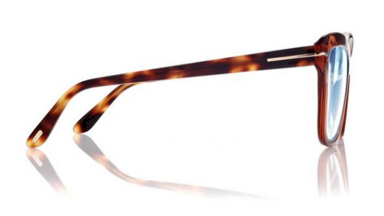 [Shiny Transparent Brown - Blonde Havana - "t" Logo - Blue Block]